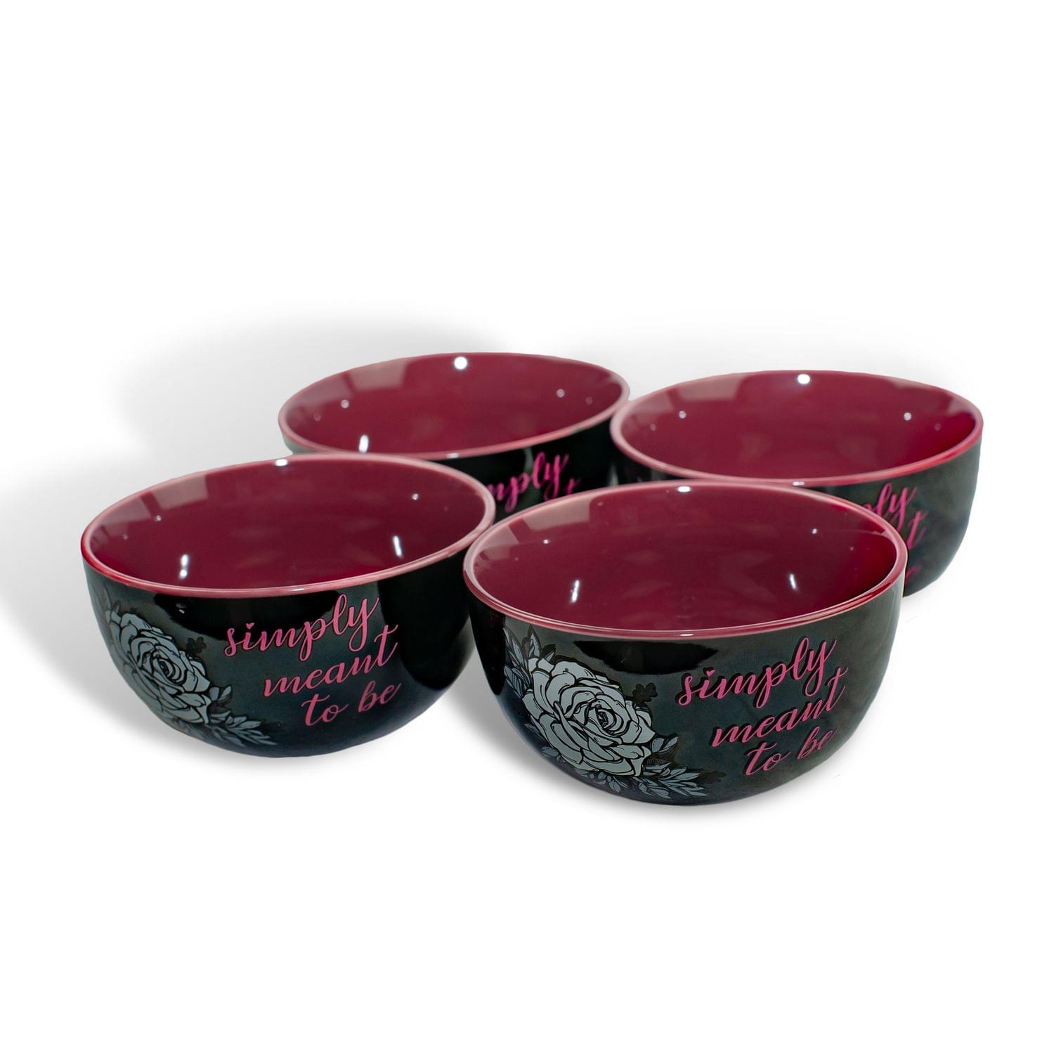 OFFICIAL Nightmare Before Christmas Ceramic Bowl | Feat. Jack & Sally | Set of 4