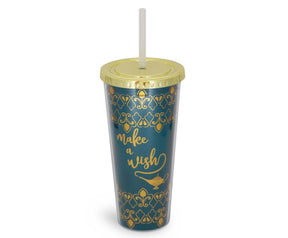Disney Aladdin "Make A Wish" Reusable Carnival Cup with Lid and Straw | Holds 16 Ounces