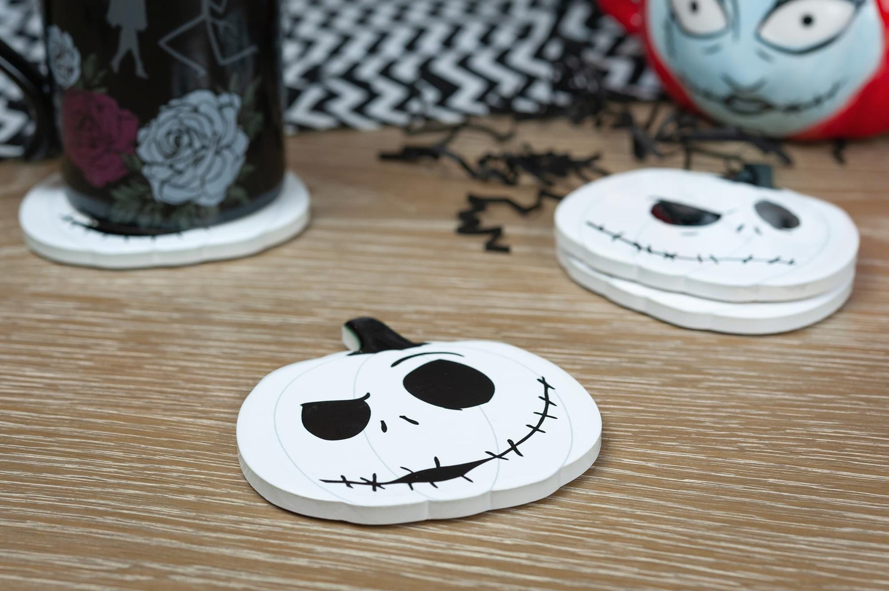 Nightmare Before Christmas Jack Skellington Pumpkin King Drink Coasters | 4 Pack