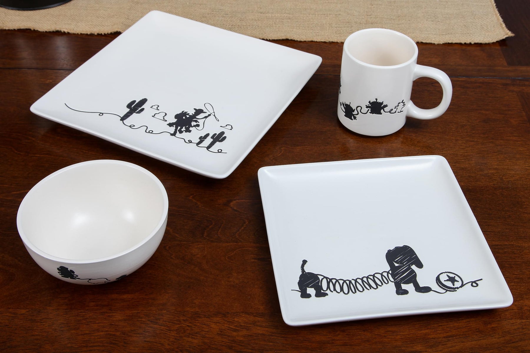 Toy Story 4-Piece Ceramic Dinnerware Set With Scribble Characters