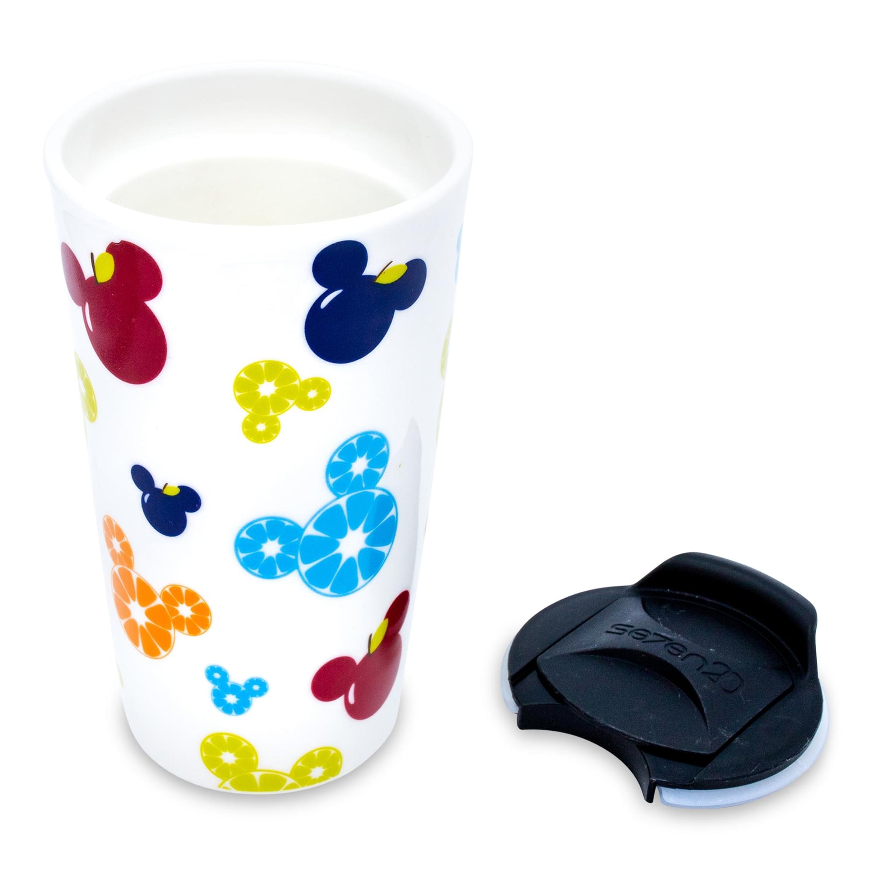 Disney Mickey Mouse Fresh Fruit Ceramic Travel Mug With Lid | Holds 10 Ounces