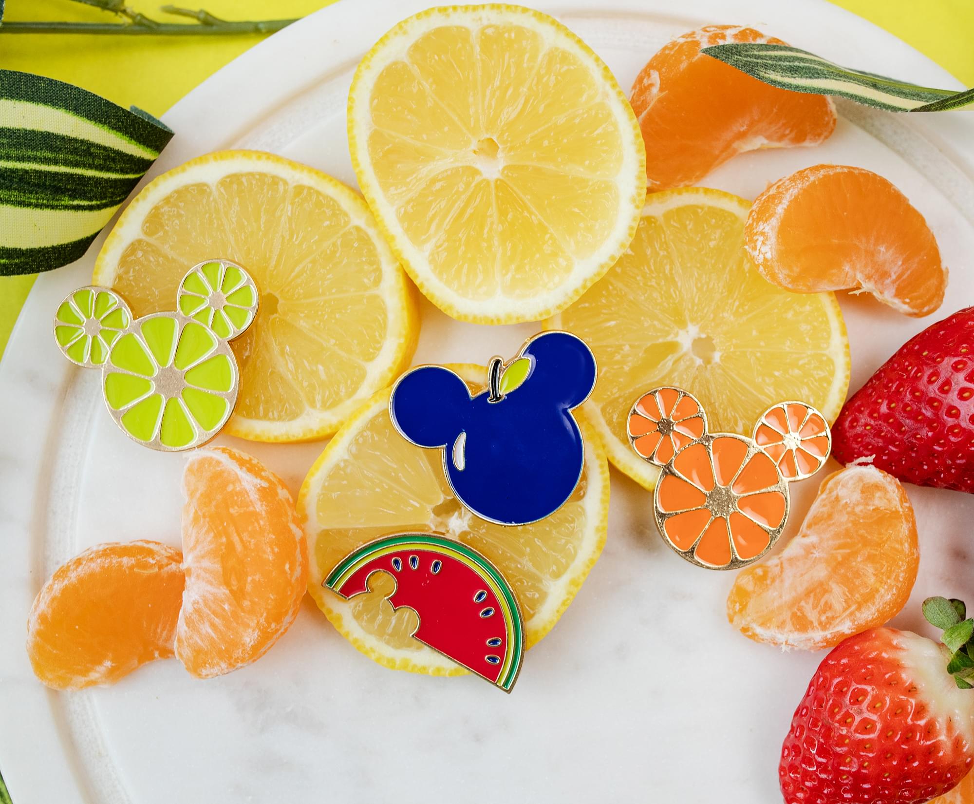 Disney Mickey Mouse Fresh Fruit 4-Piece Enamel Pin Set