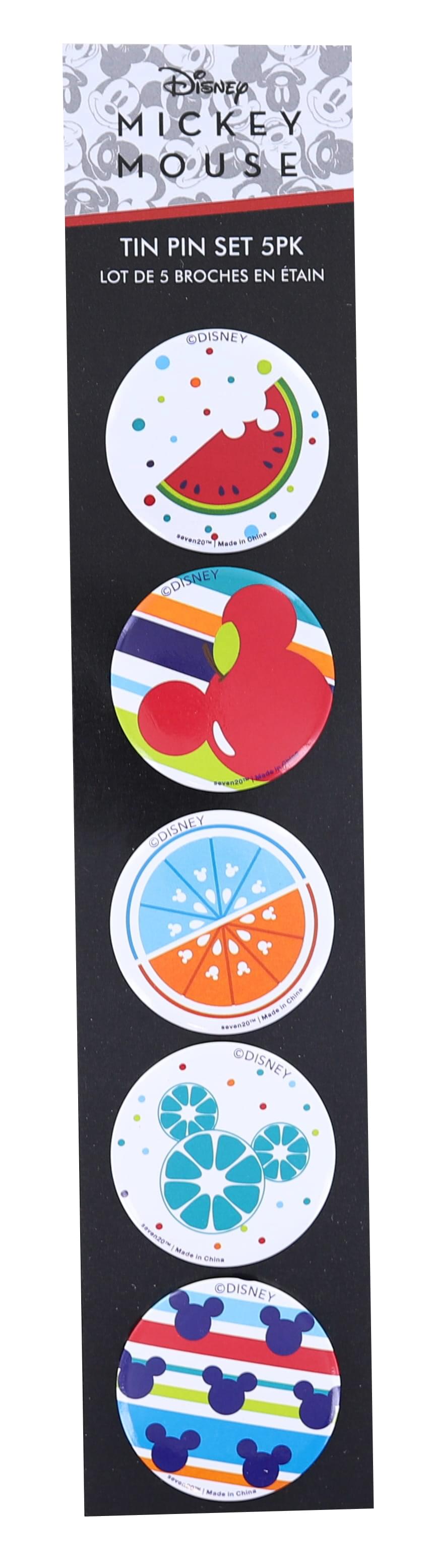 Disney Mickey Mouse Fruit 5 Piece Tin Pin Set