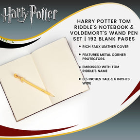 Harry Potter Tom Riddle's Notebook & Voldemort's Wand Pen Set | 192 Blank Pages