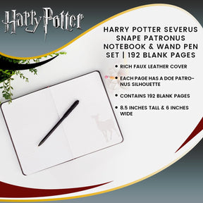 Harry Potter Severus Snape Patronus Notebook & Wand Pen Set | 192 Blank Pages