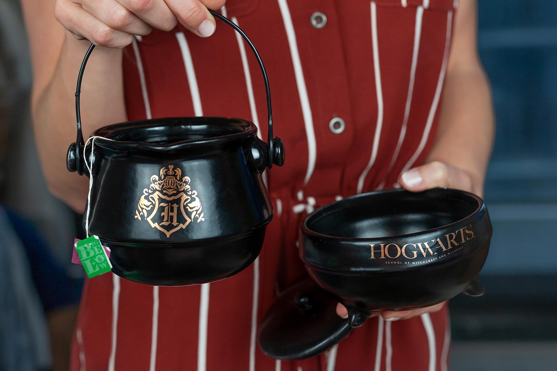 Harry Potter Tea-For-One Cauldron Teapot And Cup Set | Featuring Hogwarts Crest
