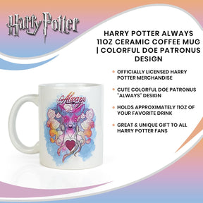 Harry Potter Always 11oz Ceramic Coffee Mug | Colorful Doe Patronus Design