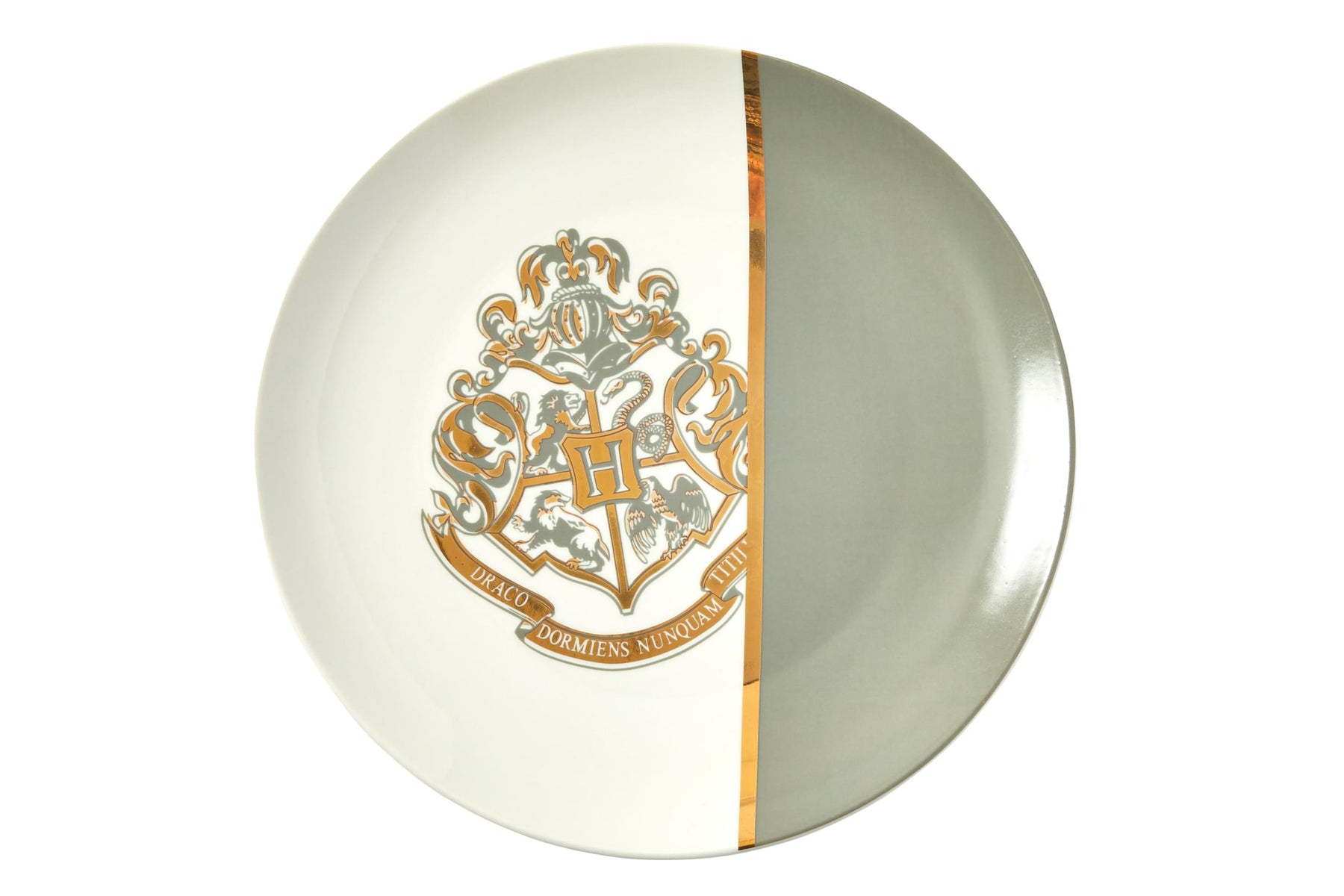 Harry Potter Hogwarts Gold Crest 4-Piece Ceramic Dinner Plate Set