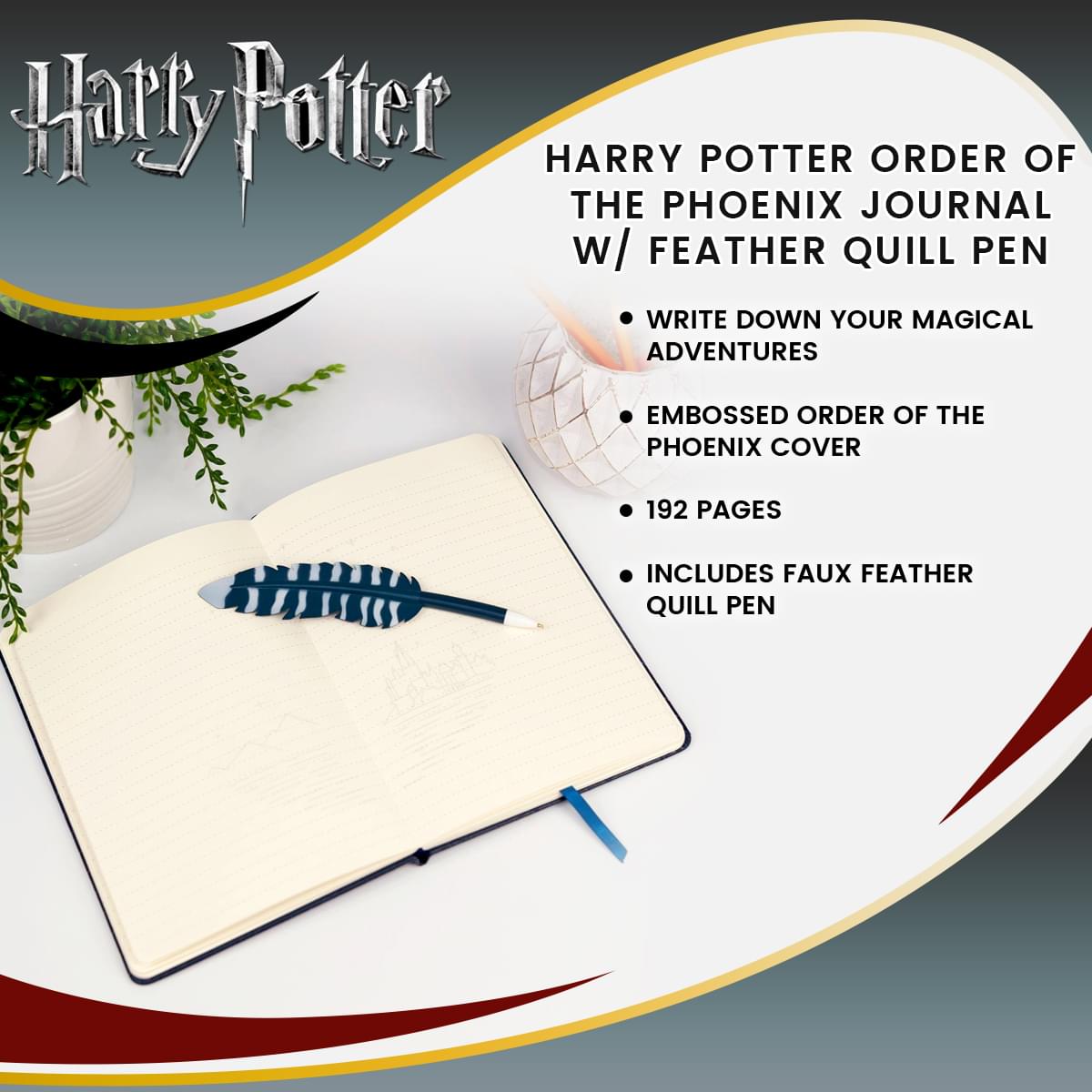 Harry Potter Order of the Phoenix Journal w/ Feather Quill Pen