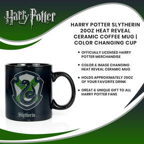 Harry Potter Slytherin 20oz Heat Reveal Ceramic Coffee Mug | Color Changing Cup