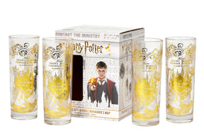 Harry Potter Marauder's Map 8-Oz Highball Glasses | Set of 4