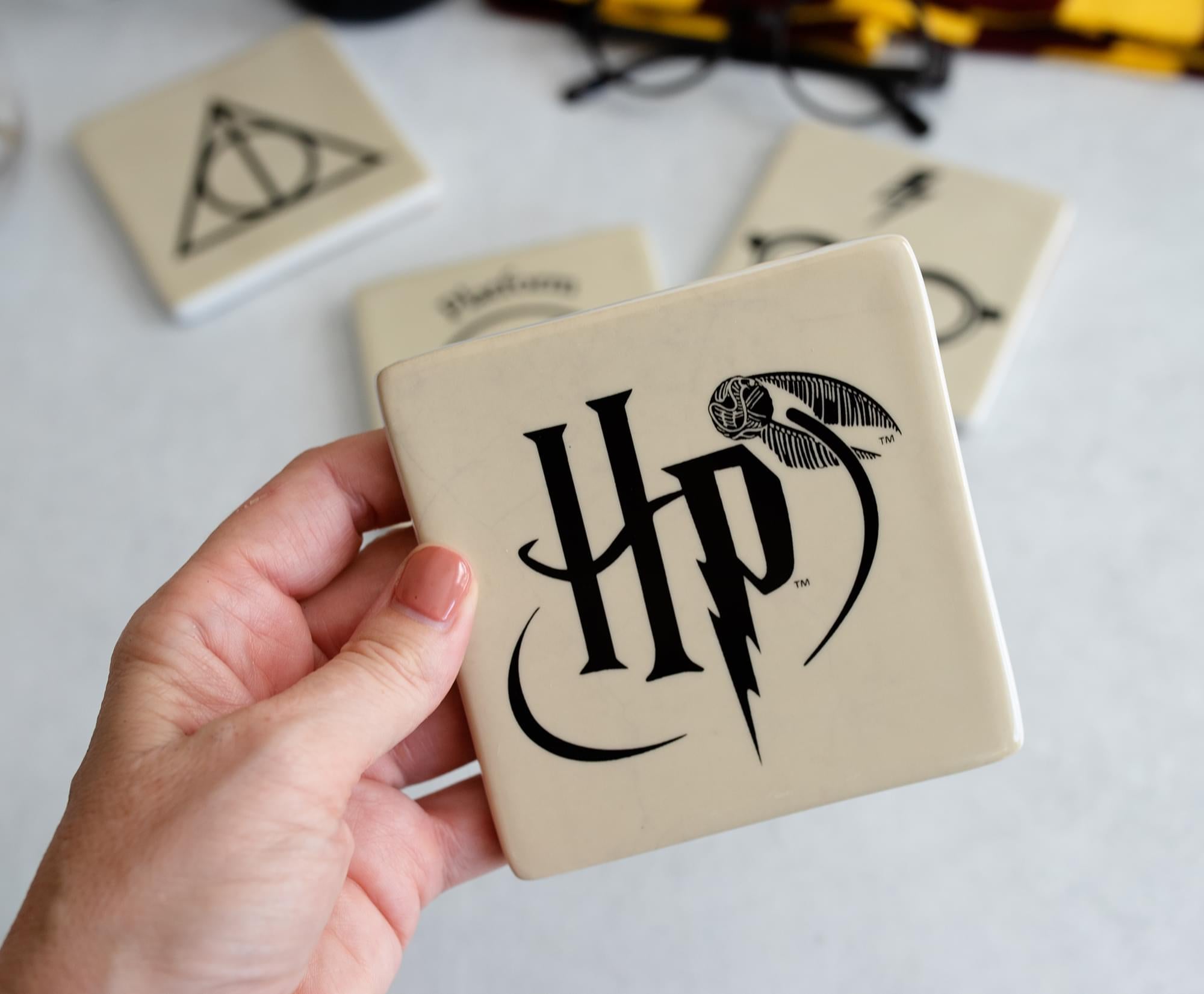 Harry Potter Icons Ceramic Square Drink Coasters | Set of 4