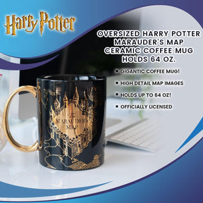 Oversized Harry Potter Marauder's Map Ceramic Coffee Mug | Holds 64 Oz.