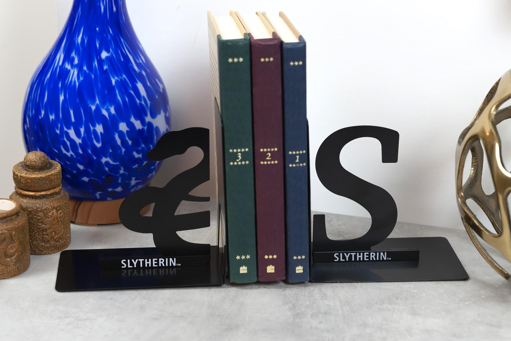 Harry Potter Metal Bookends | House Slytherin Design
