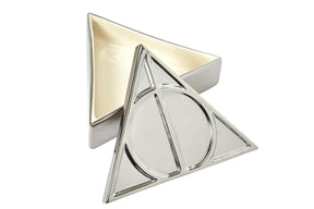 Harry Potter Deathly Hallows Symbol Silver Storage Box | 7.5 x 6.5 Inches