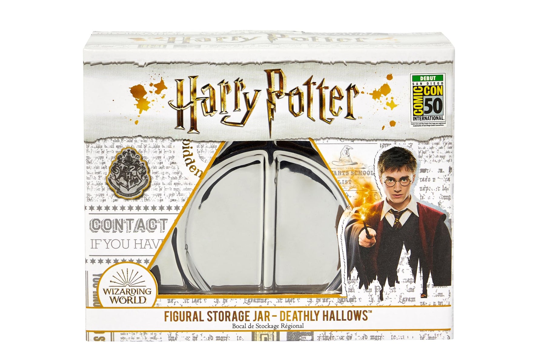 Harry Potter Deathly Hallows Symbol Silver Storage Box | 7.5 x 6.5 Inches