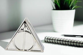 Harry Potter Deathly Hallows Symbol Silver Storage Box | 7.5 x 6.5 Inches