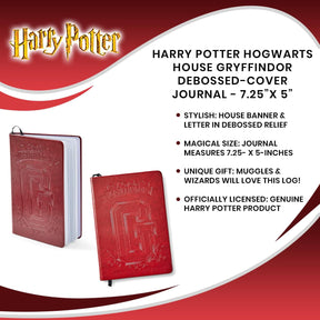Harry Potter HogwartsHouse Gryffindor Debossed-Cover Journal - 7.25”x 5”