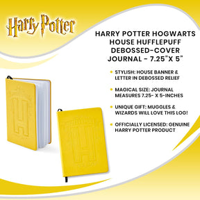 Harry Potter Hogwarts House Hufflepuff Debossed-Cover Journal - 7.25”x 5”