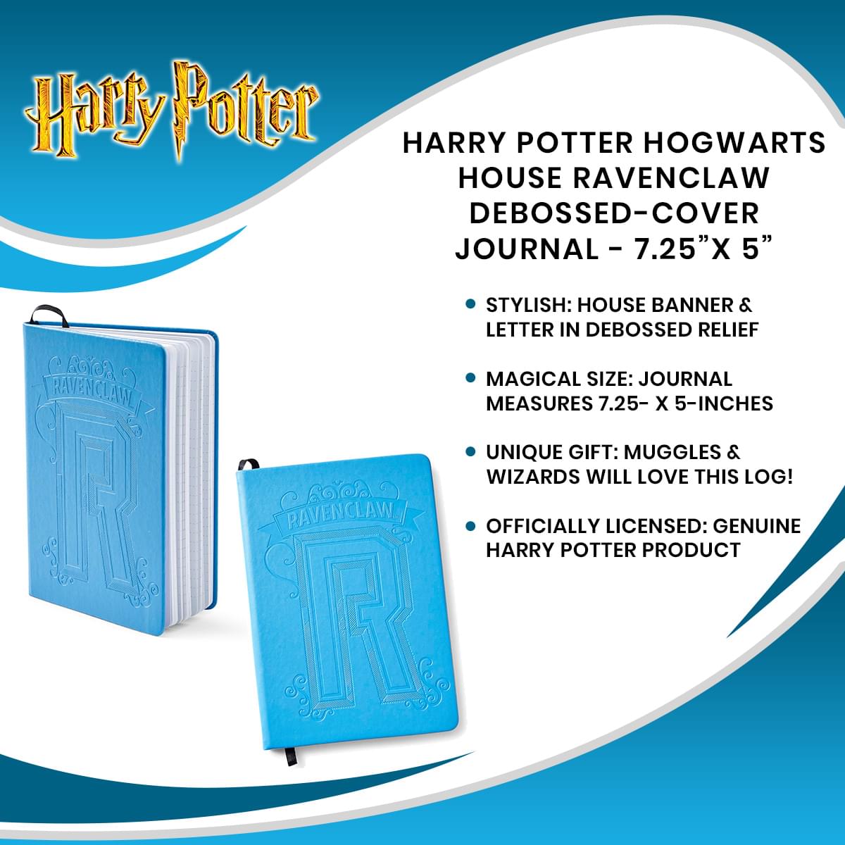 Harry Potter HogwartsHouse Ravenclaw Debossed-Cover Journal - 7.25”x 5”