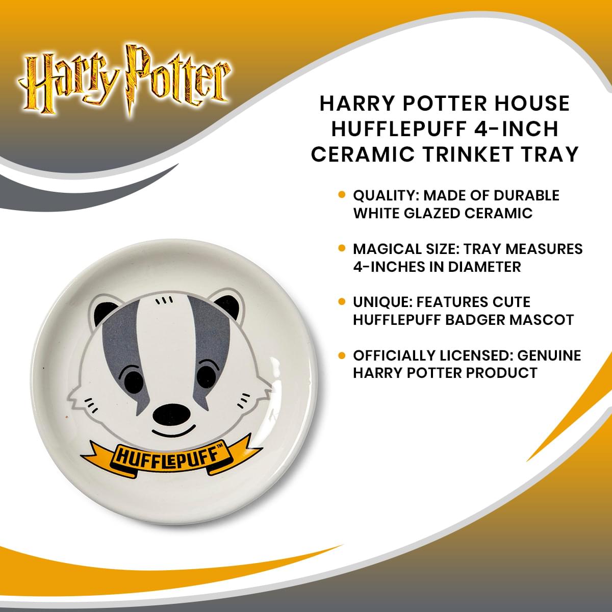 Harry Potter House Hufflepuff 4-Inch Ceramic Trinket Tray