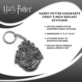 Harry Potter Hogwarts Crest 3 Inch Diecast Keychain
