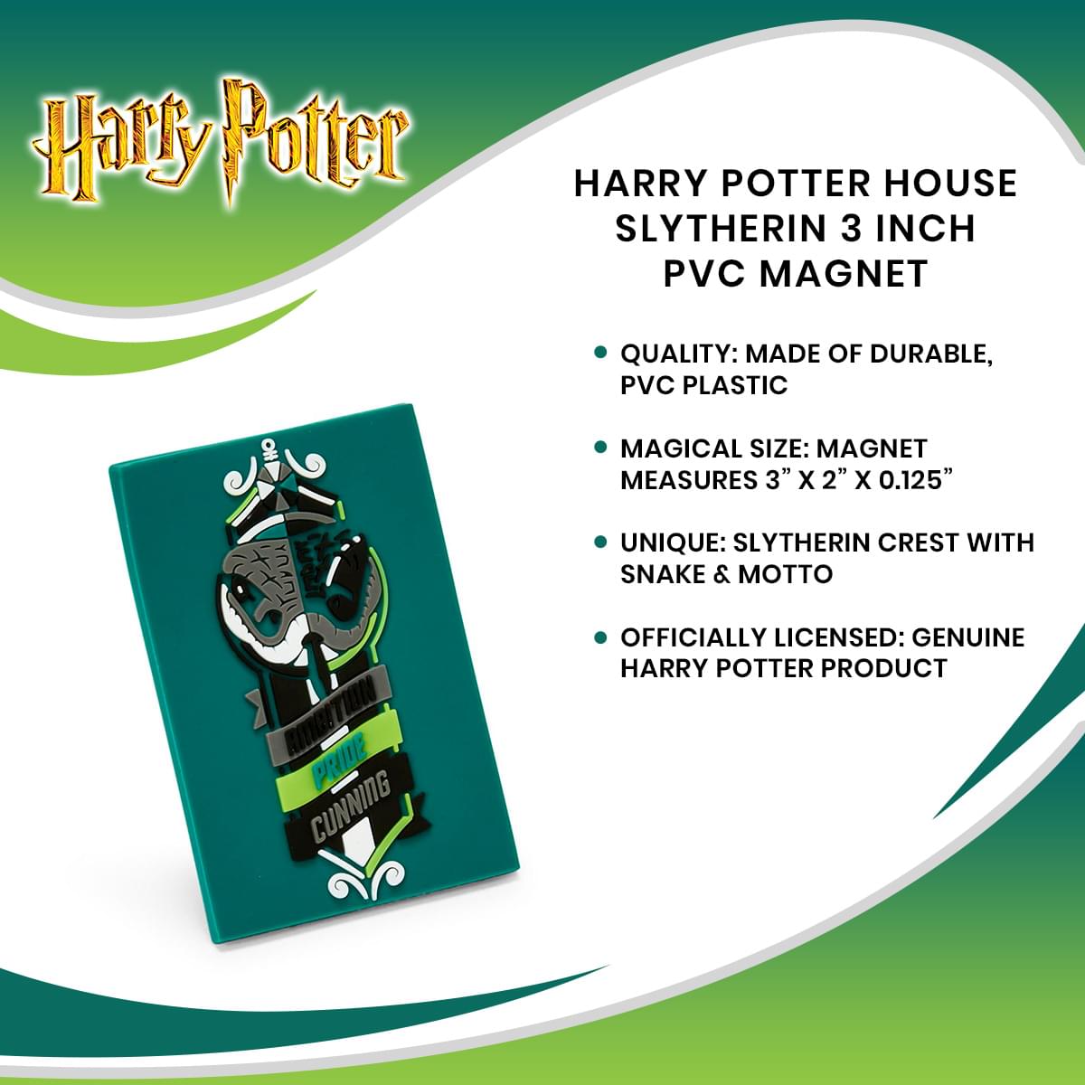 Harry Potter House Slytherin 3 Inch PVC Magnet