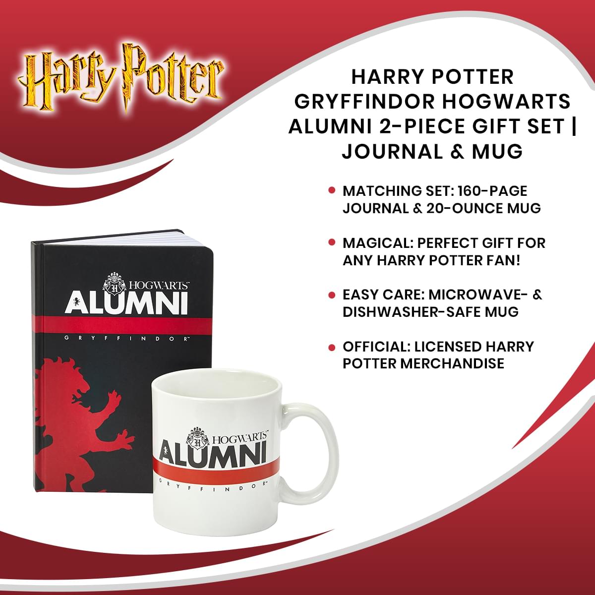 Harry Potter Gryffindor Hogwarts Alumni 2-Piece Gift Set | Journal & Mug