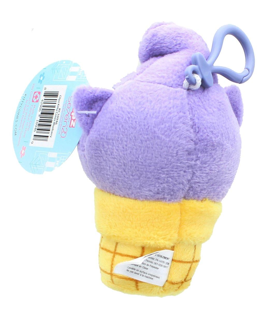 Kitty Cone Clip Bluebarry 5 inch Plush Backpack Clip