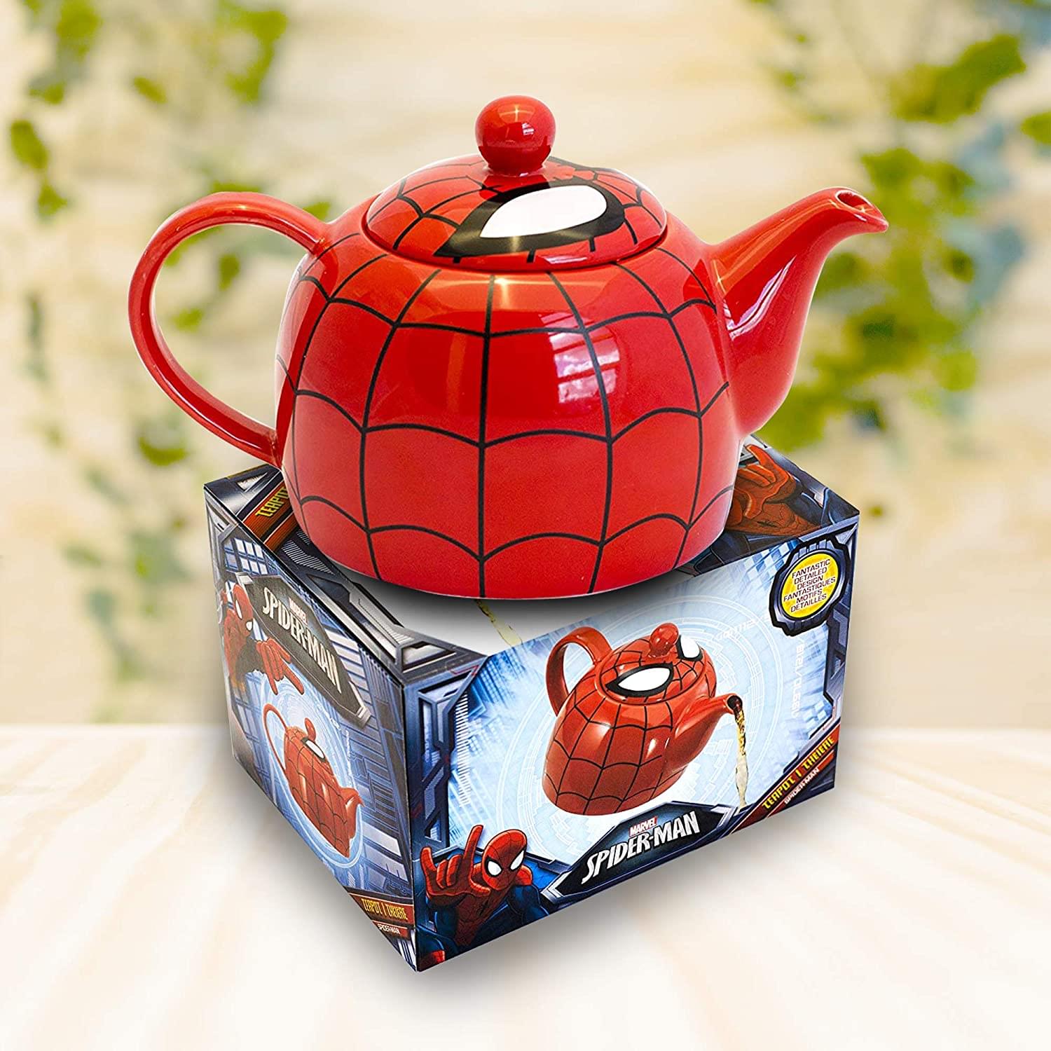 Marvel I AM SPIDER-MAN Ceramic Teapot with Web Mask Detail Lid