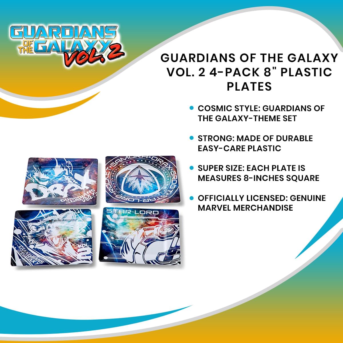 Guardians of the Galaxy Vol. 2 4-Pack 8" Plastic Plates