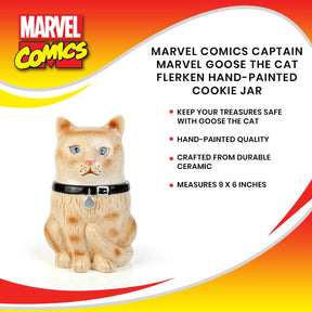 Marvel Comics Captain Marvel Goose The Cat Flerken Hand-Painted Cookie Jar