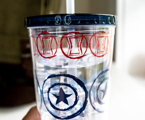 Marvel Icons Plastic Carnival Cup with Lid and Straw | Holds 16 Ounces