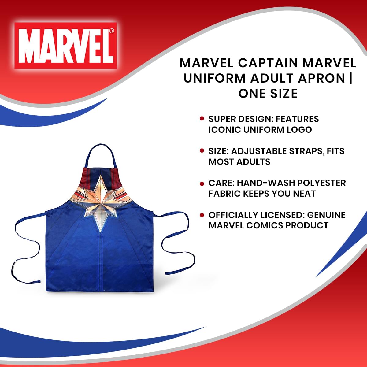 Marvel Captain Marvel Uniform Adult Apron | One Size