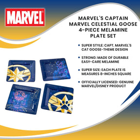 Marvel’s Captain Marvel Celestial Goose 4-Piece Melamine Plate Set