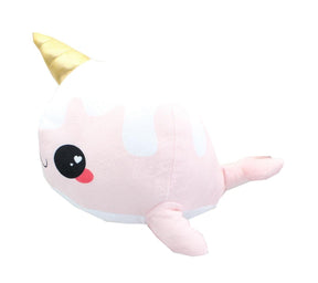 Glitter Galaxy 12-Inch Ice Cream Cone Horn Pink Narwhal Collectible Plush