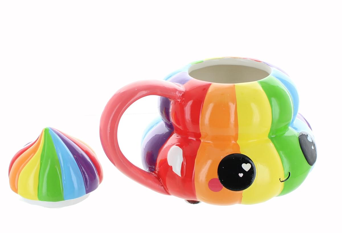 Glitter Galaxy Collectibles | Rainbow Poop Emoji Mug with Lid | 20 oz