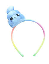 Glitter Galaxy Plush Blue Poop Emoji Child Costume Headband
