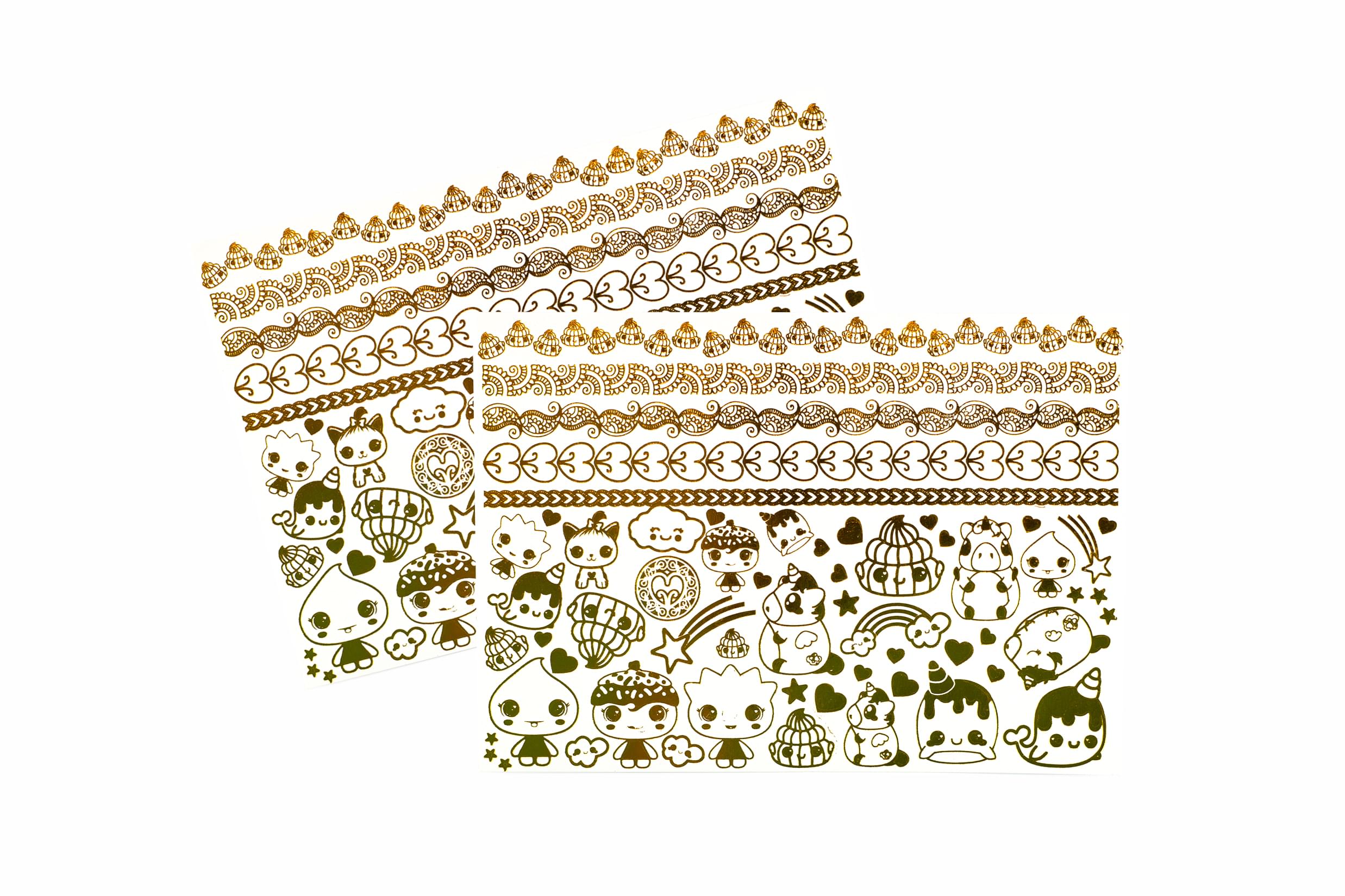 Glitter Galaxy Gold Shimmer Temporary Tattoo Sheet Wave 1
