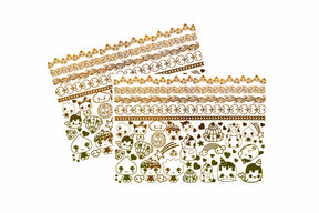 Glitter Galaxy Gold Shimmer Temporary Tattoo Sheet Wave 1