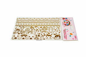 Glitter Galaxy Gold Shimmer Temporary Tattoo Sheet Wave 1