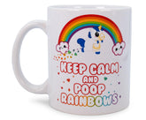 Glitter Galaxy Keep Calm and Poop Rainbows 11 Ounce Ceramic Mug
