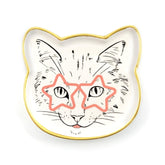 Cat Dish Plate | Small Ceramic Catchall Dish For Treats, Keys, Change, & More