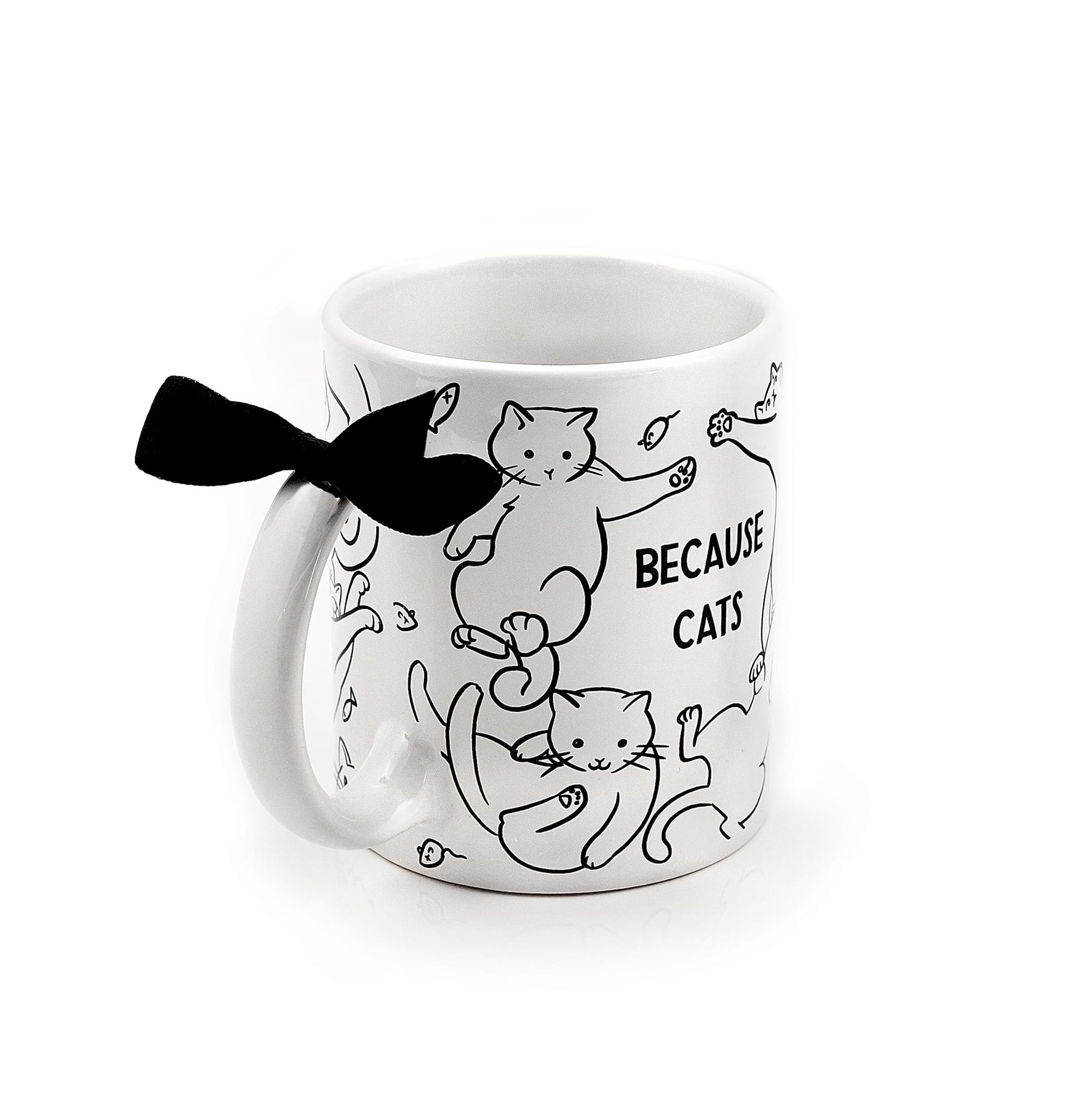 Because Cats Coffee Mug | Ceramic Coffee Cup Cat Owners | Holds 11 Ounces