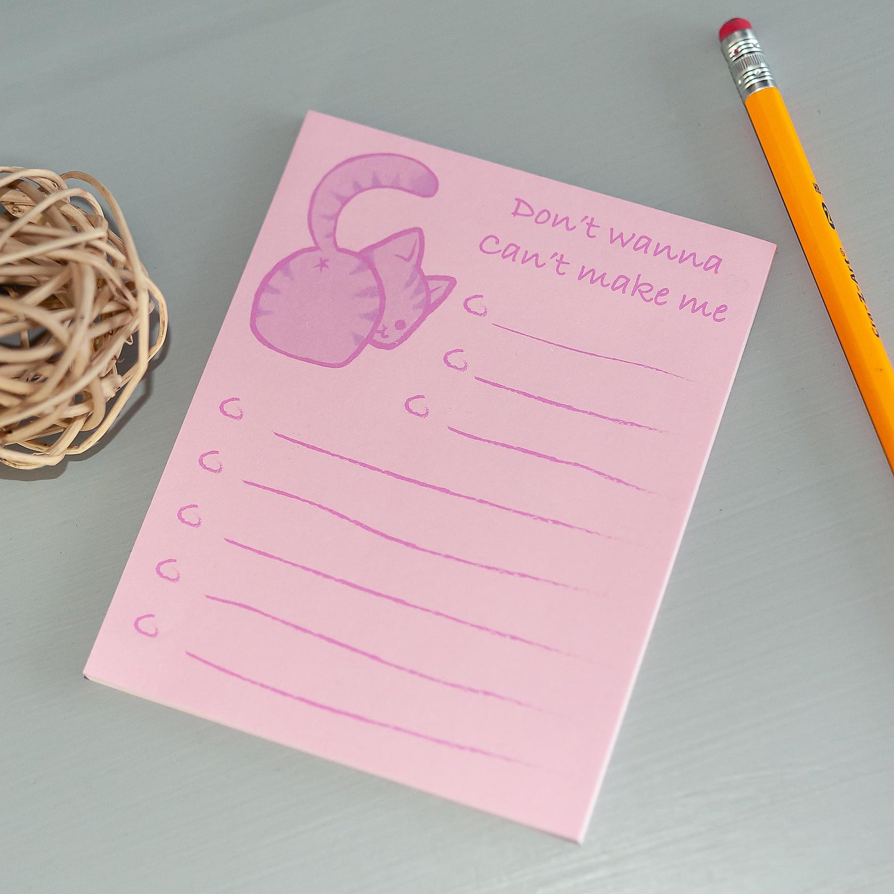 Cat-Themed Sticky Notes | Multi-Purpose Notepad Checklist | Adorable Kitty Bum