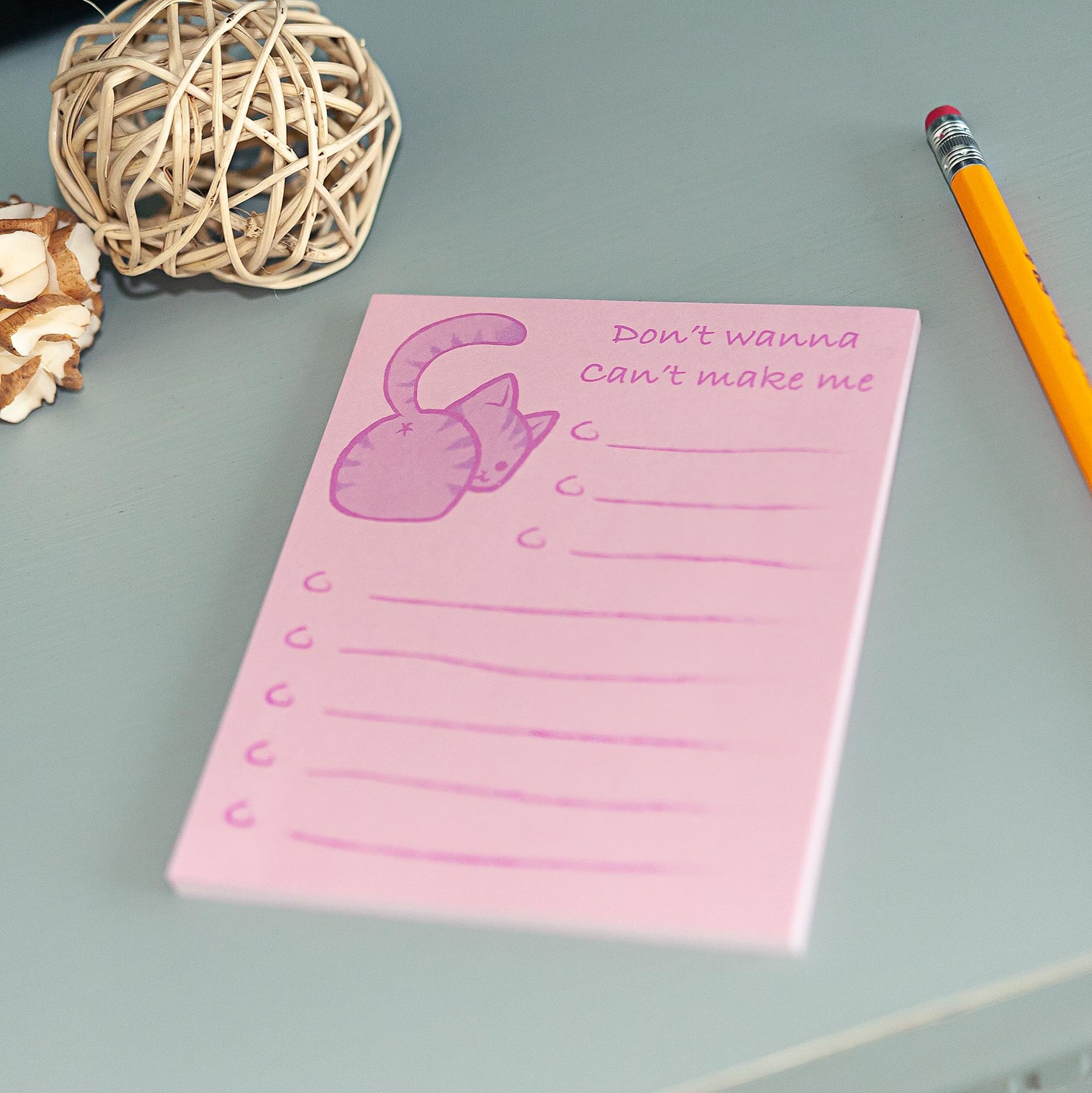 Cat-Themed Sticky Notes | Multi-Purpose Notepad Checklist | Adorable Kitty Bum