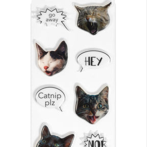 Puffy Adorable Cat Stickers For Note Book & Journal Decorations | Sheet of 20