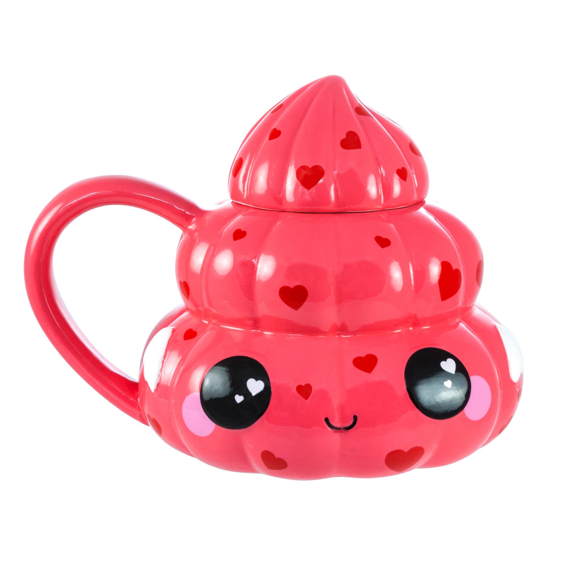 Glitter Galaxy Pink Poop Emoji 20oz Ceramic Mug w/ Lid