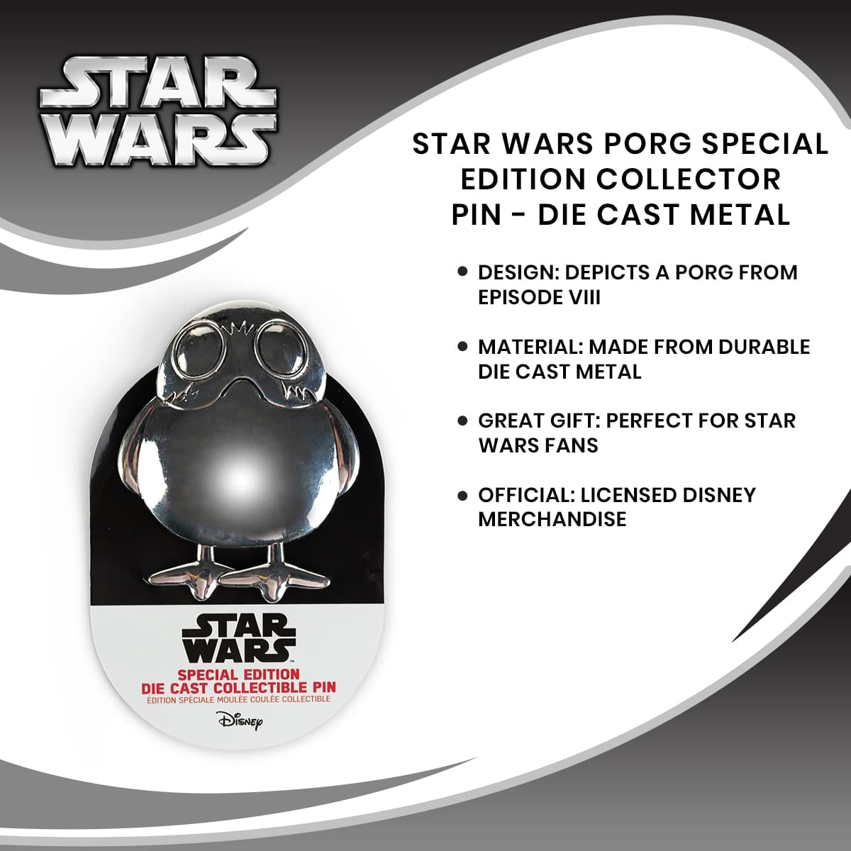 Star Wars Porg Special Edition Collector Pin - Die Cast Metal