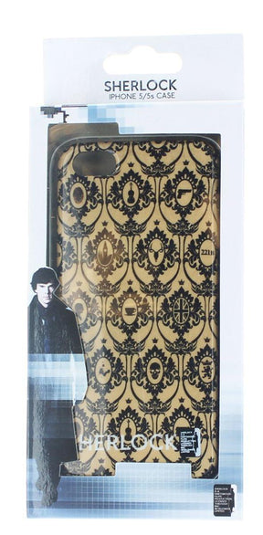 Sherlock Holmes iPhone 5 Hard Snap Case 221B Wallpaper (Cream)